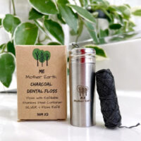 Biodegradable Bamboo Charcoal Dental Floss with Refillable Stainless Steel Container