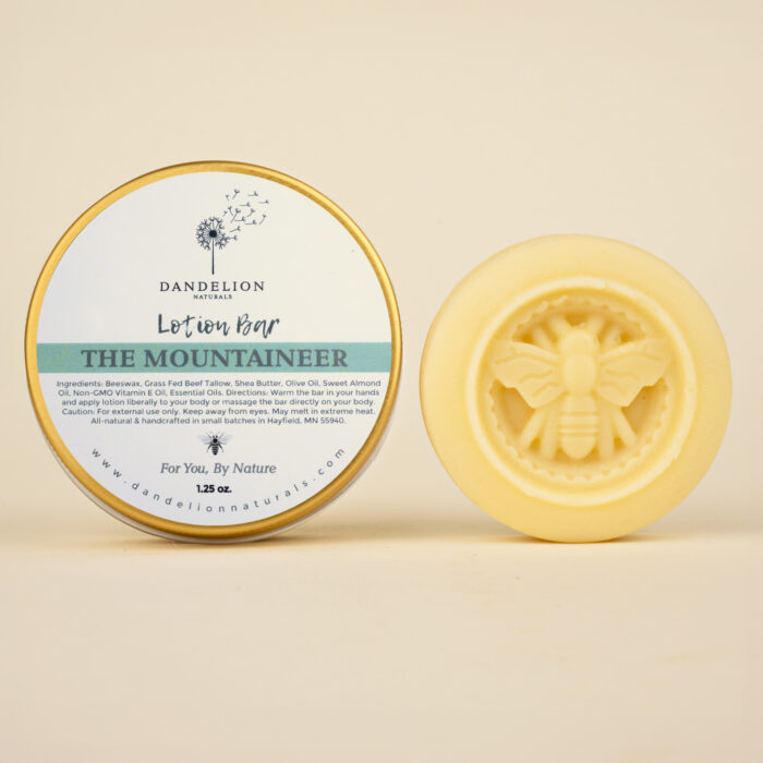 The Mountaineer Lotion Bar with Cedarwood, Frankincense, Patchouli